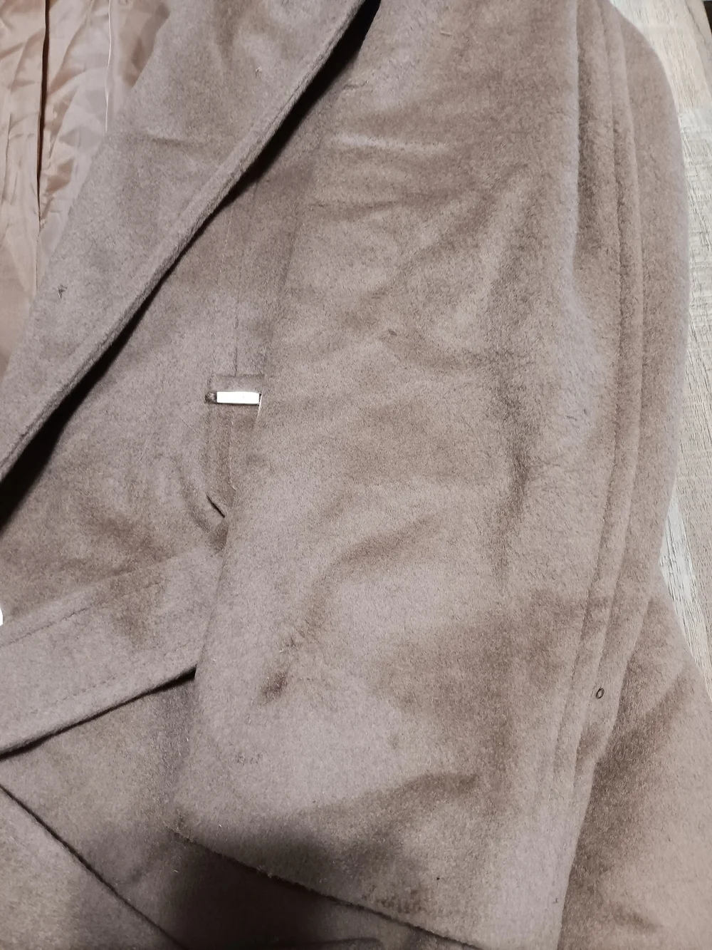 Michael Kors Taupe Belted Trench Coat With Shawl Hat
